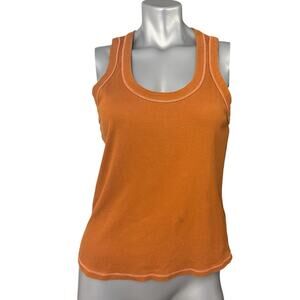 Anthropologie Pilcro Burnt Orange Ribbed Tank Top Size XL Women’s Boho Earthy